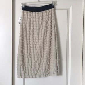 Ruffled midi skirt